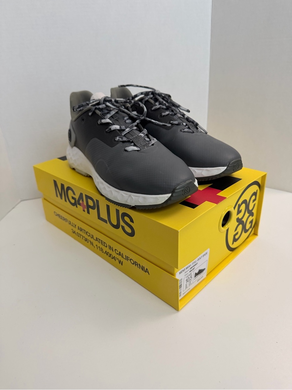 G/Fore MG4 + TPU Golf Shoes Sneakers Waterproof Non Slip Padded Camo Laces Grey